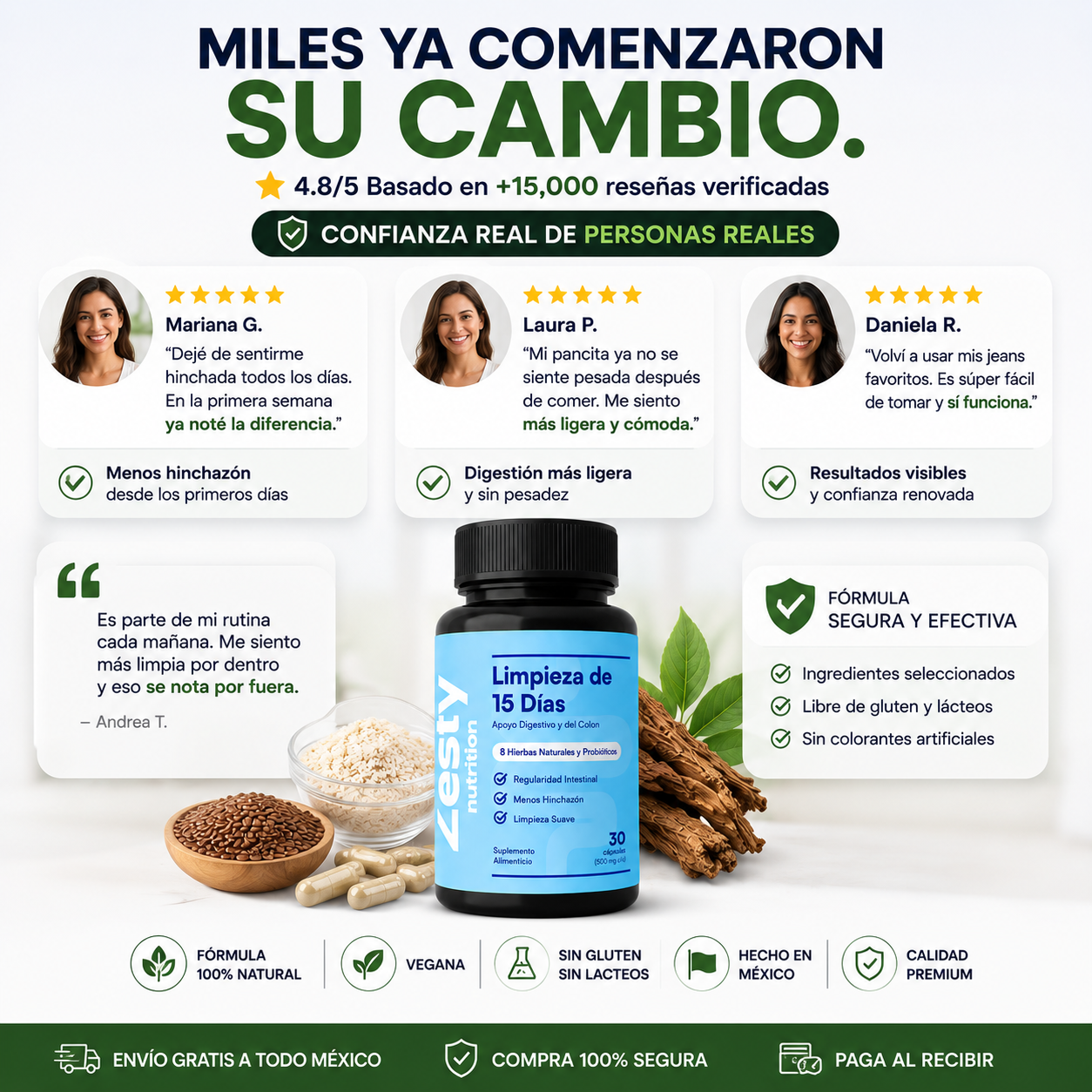 Zesty™ │Suplemento Digestivo Limpieza 15 Días