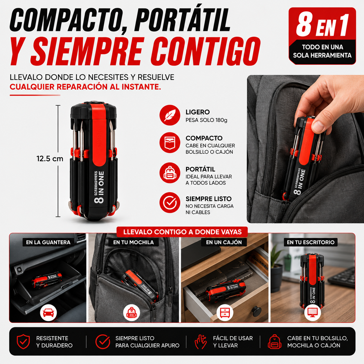 TITANLIGHT™ | Desarmador 8 en 1