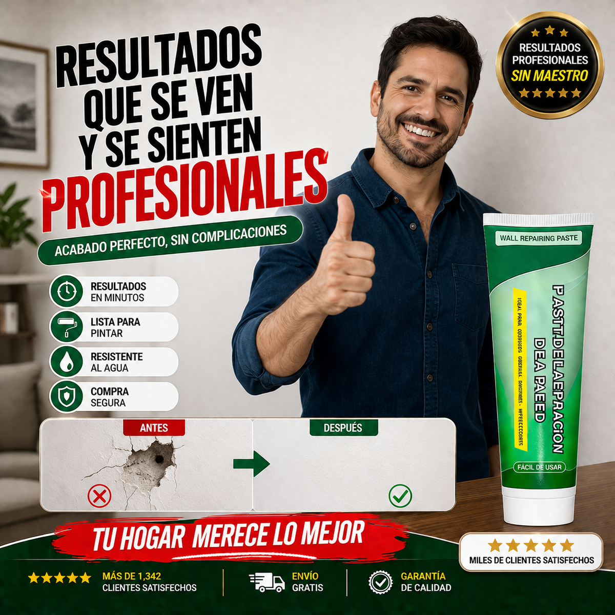 ReparaMax™ | Pasta Reparadora Instantánea para Paredes