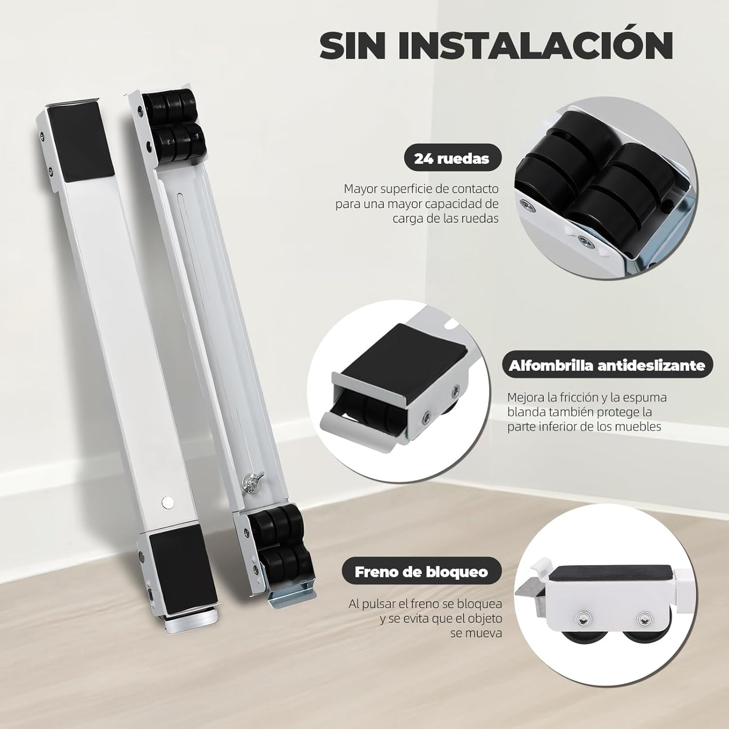Base con ruedas ajustable universal 🔧