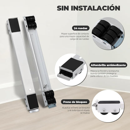 Base con ruedas ajustable universal 🔧