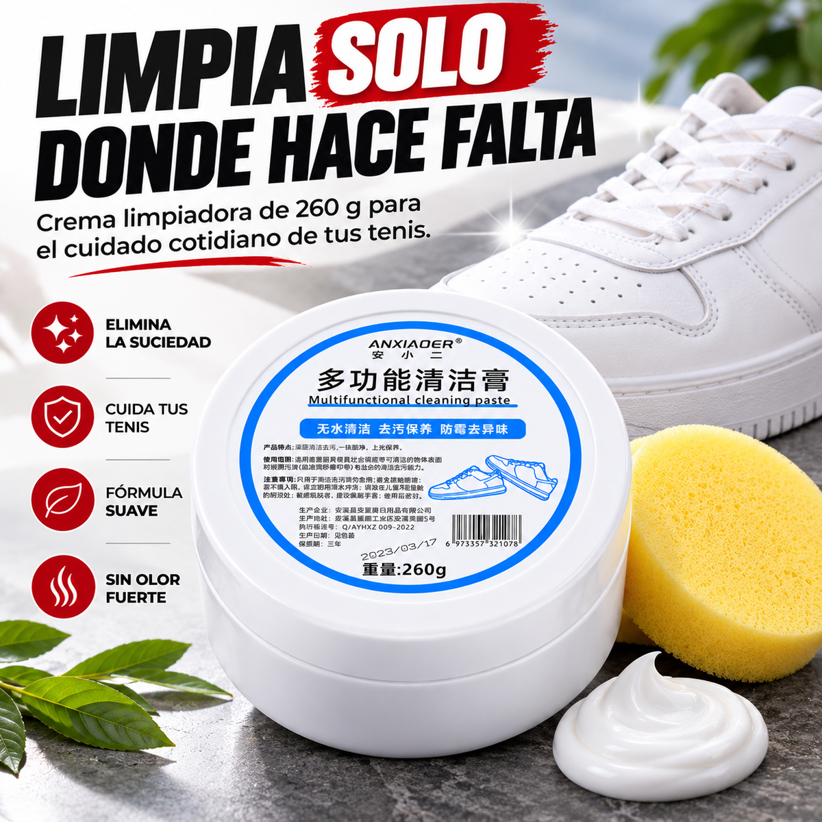 TenisClean™ | Crema Limpiadora de Tenis 260 g