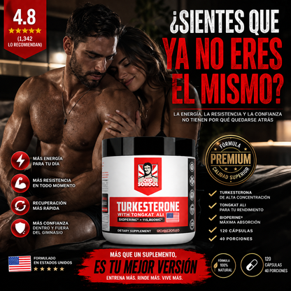 Turkesterona + Tongkat Ali |  Rendimiento Masculino + Fitness Premium
