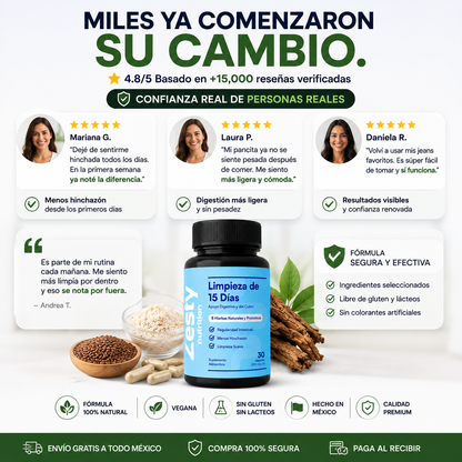 Zesty™ │Suplemento Digestivo Limpieza 15 Días
