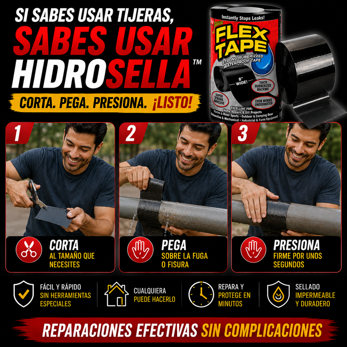HidroSella™ | Cinta Impermeable de Máxima Adhesión