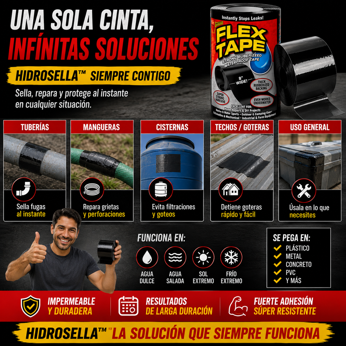 HidroSella™ | Cinta Impermeable de Máxima Adhesión