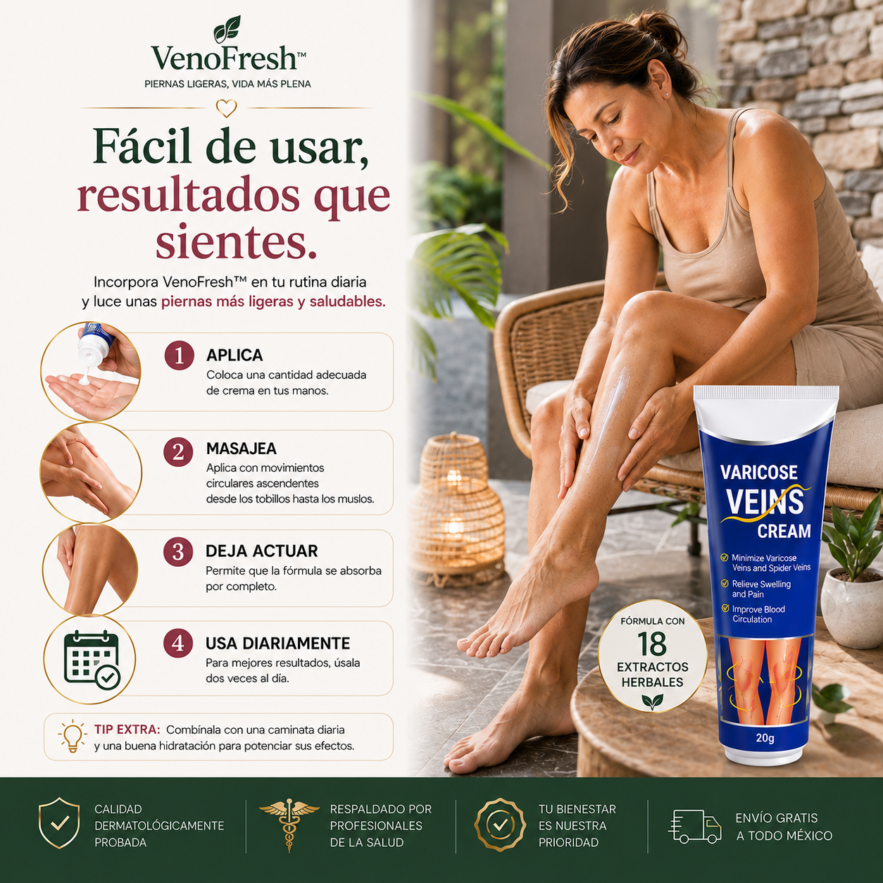 VenoFresh™ │Crema Reparadora para Piernas