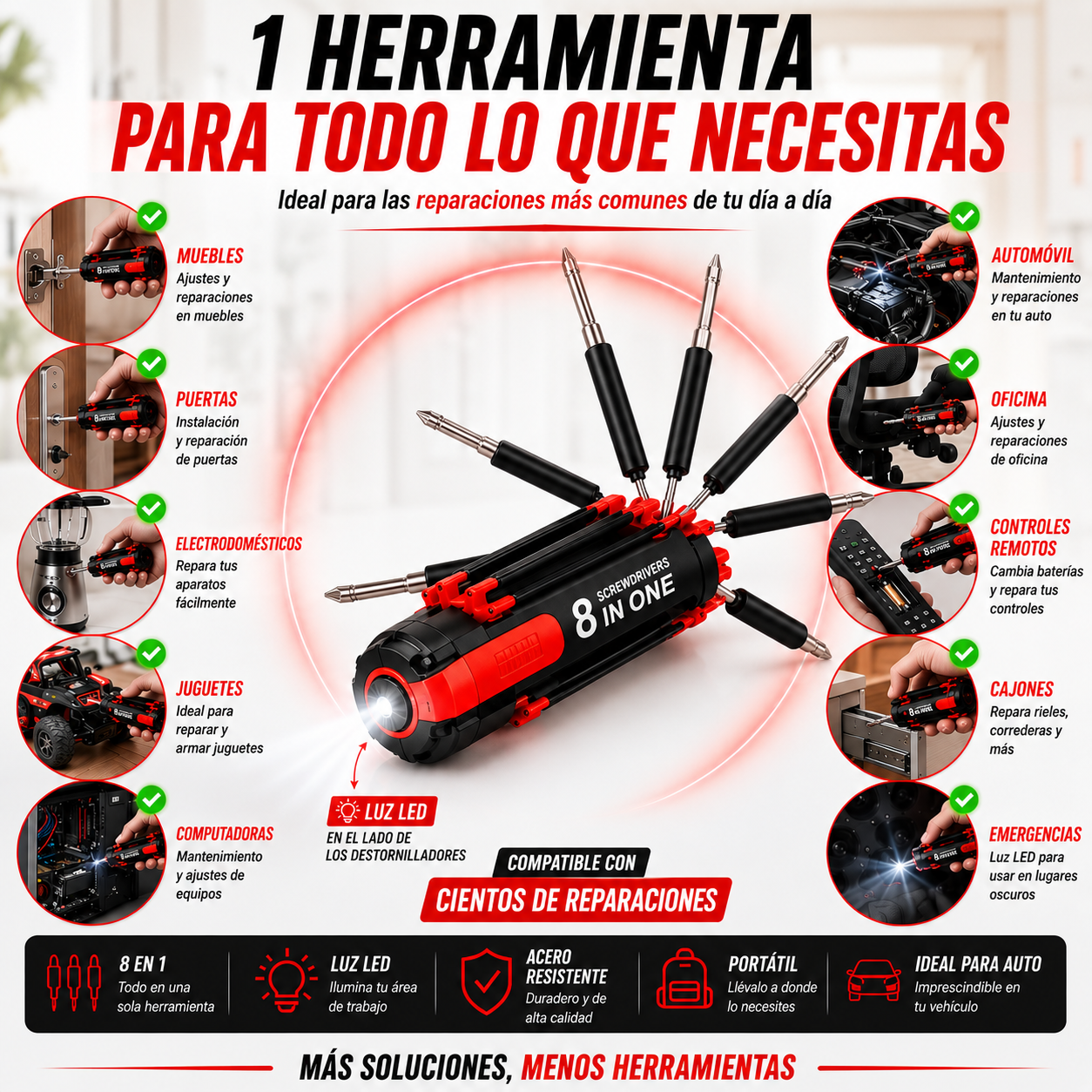 TITANLIGHT™ | Desarmador 8 en 1