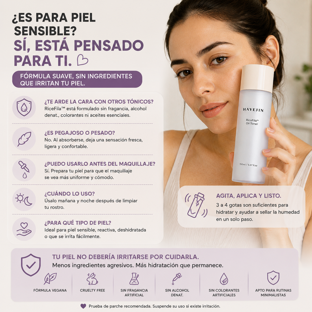 HAYEJIN™ | Tónico Facial para Piel sensible y deshidratada