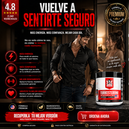 Turkesterona + Tongkat Ali |  Rendimiento Masculino + Fitness Premium