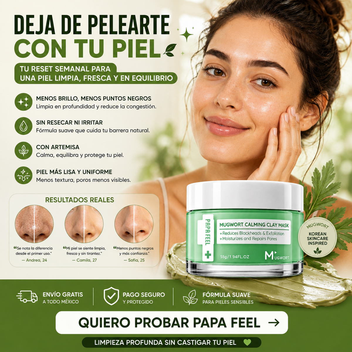 PAPA FEEL™ | Mascarilla Purificante de Poros y Puntos Negros