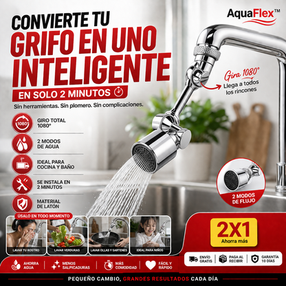 AquaFlex™ 1080 Pro | Extensor Giratorio Universal para Grifo