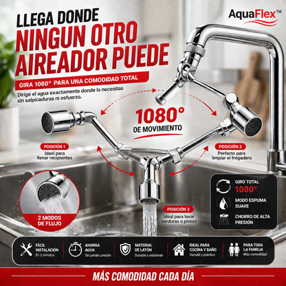 AquaFlex™ 1080 Pro | Extensor Giratorio Universal para Grifo