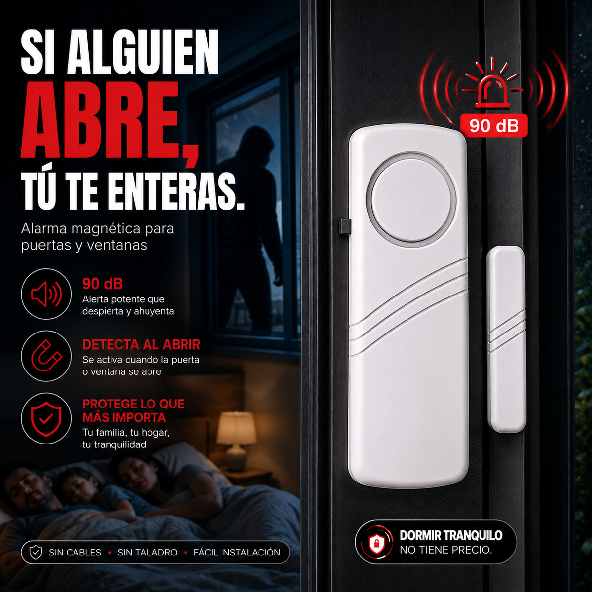 SecureX™ | Alarma Inalámbrica Antirrobo para Puertas y Ventanas