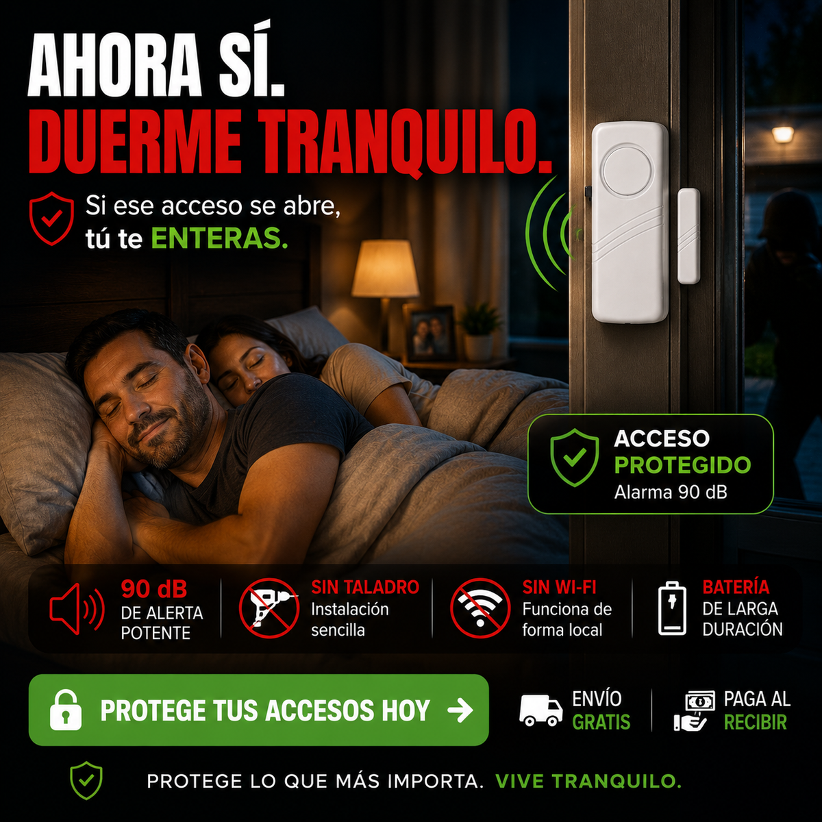 SecureX™ | Alarma Inalámbrica Antirrobo para Puertas y Ventanas