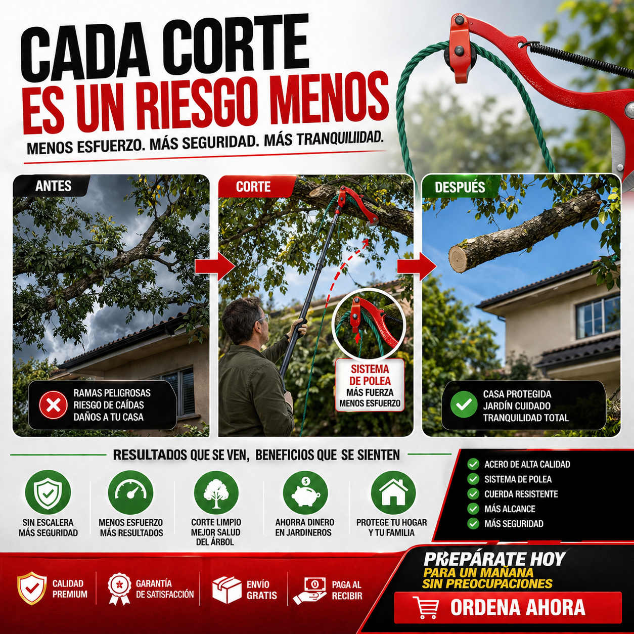 ArborX Pro™ | Tijera Cortadora de Ramas de Alto Alcance