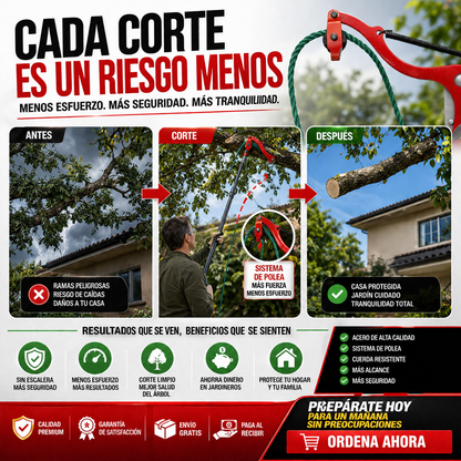 ArborX Pro™ | Tijera Cortadora de Ramas de Alto Alcance