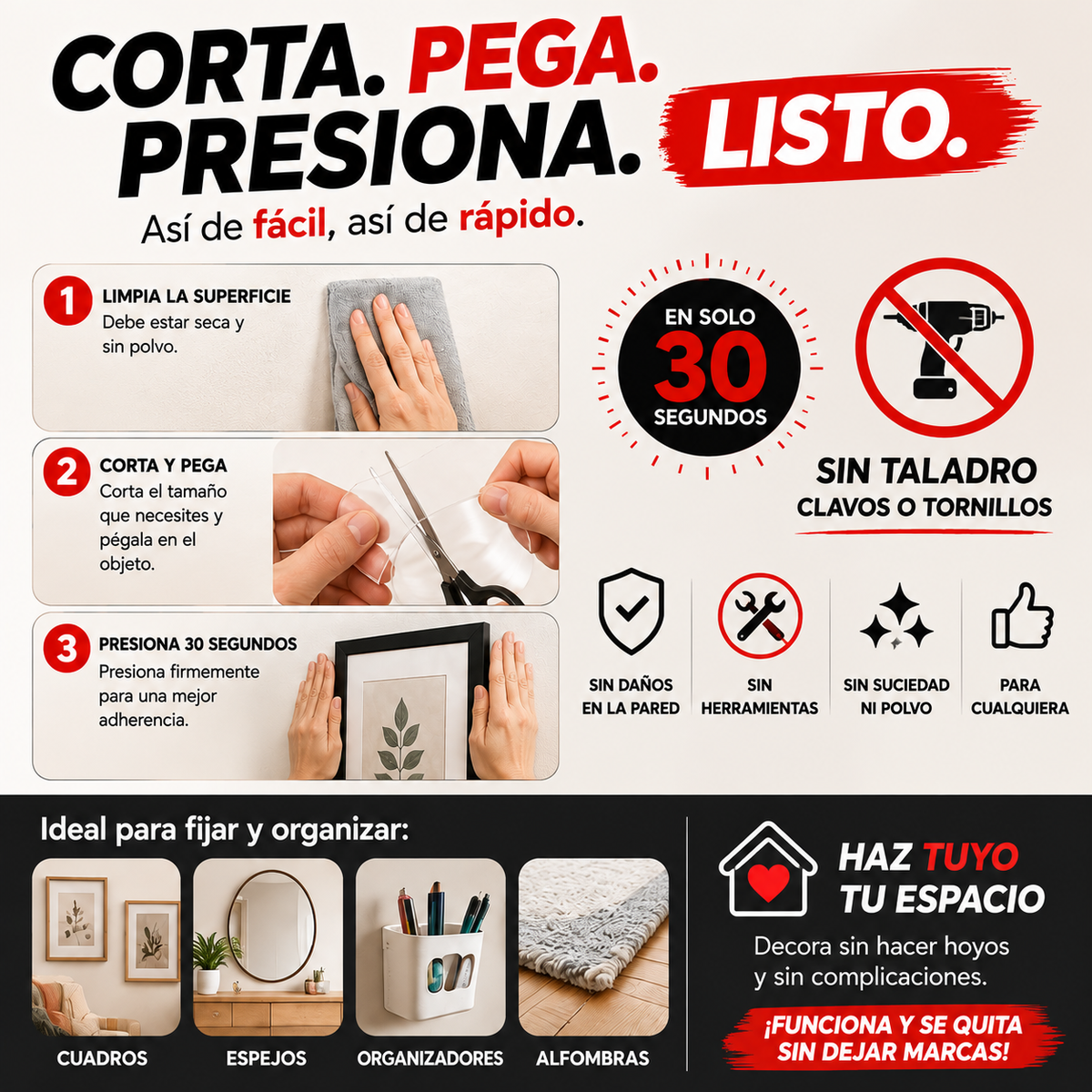 FIXORA™ | Cinta Doble Cara Ultra Fuerte