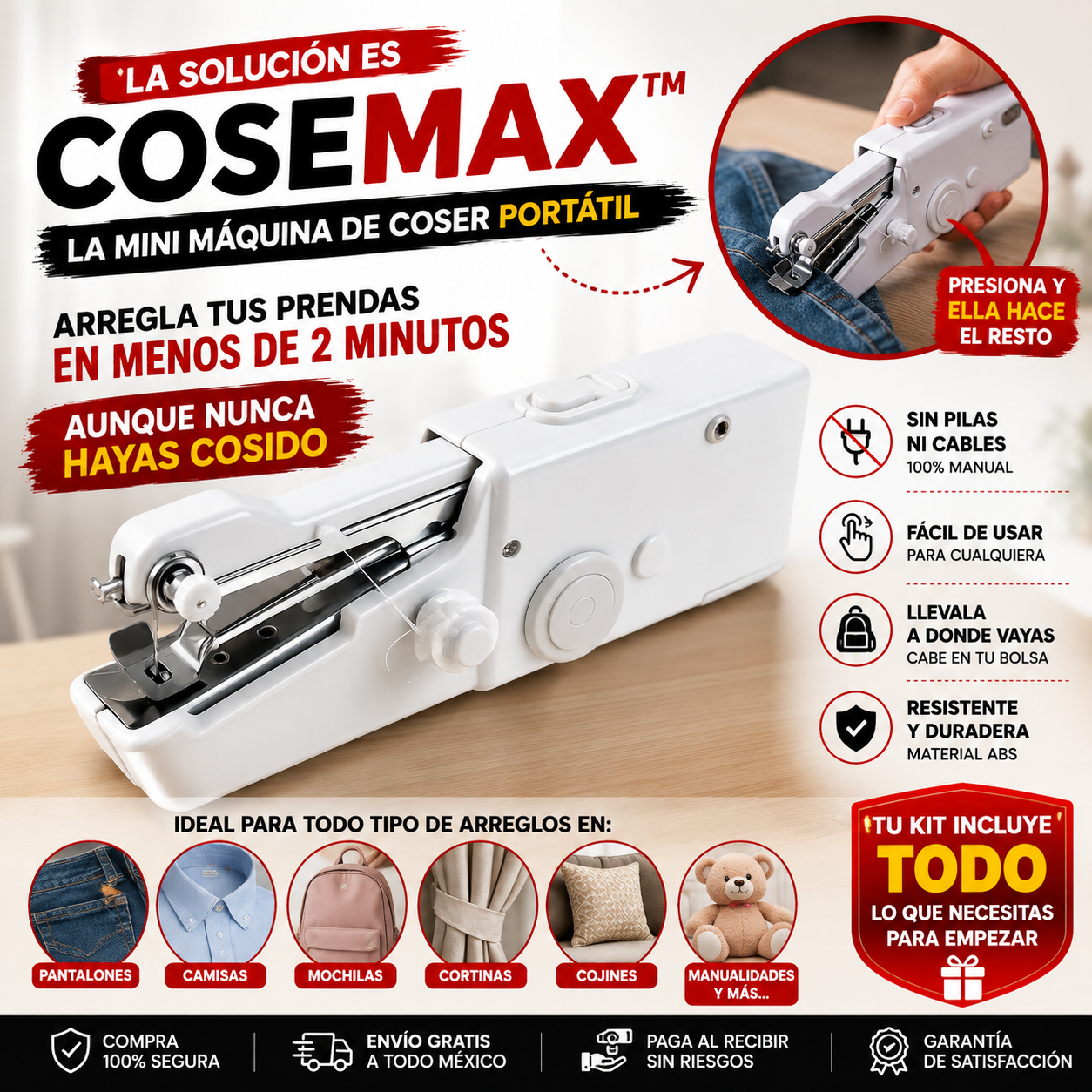 CoseMax™ | Mini Maquina De Coser