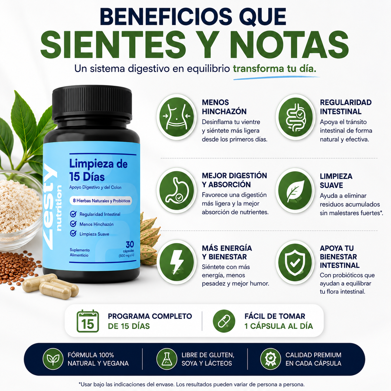 Zesty™ │Suplemento Digestivo Limpieza 15 Días