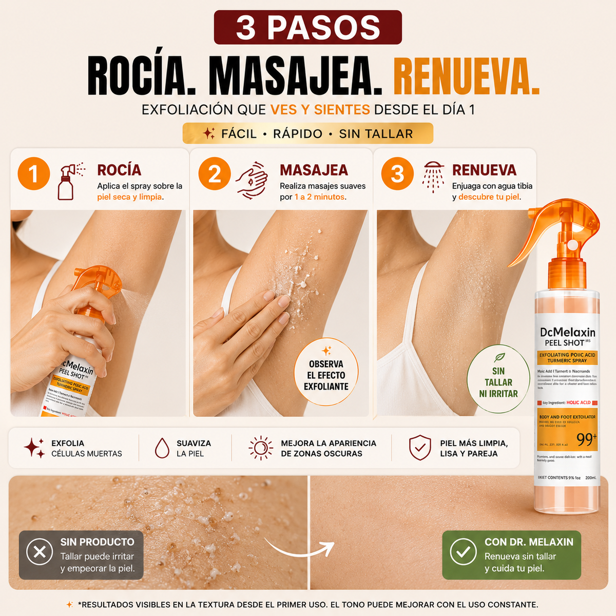 Dr. Melaxin™ | Spray Renovador de Piel Muerta y Zonas Oscuras