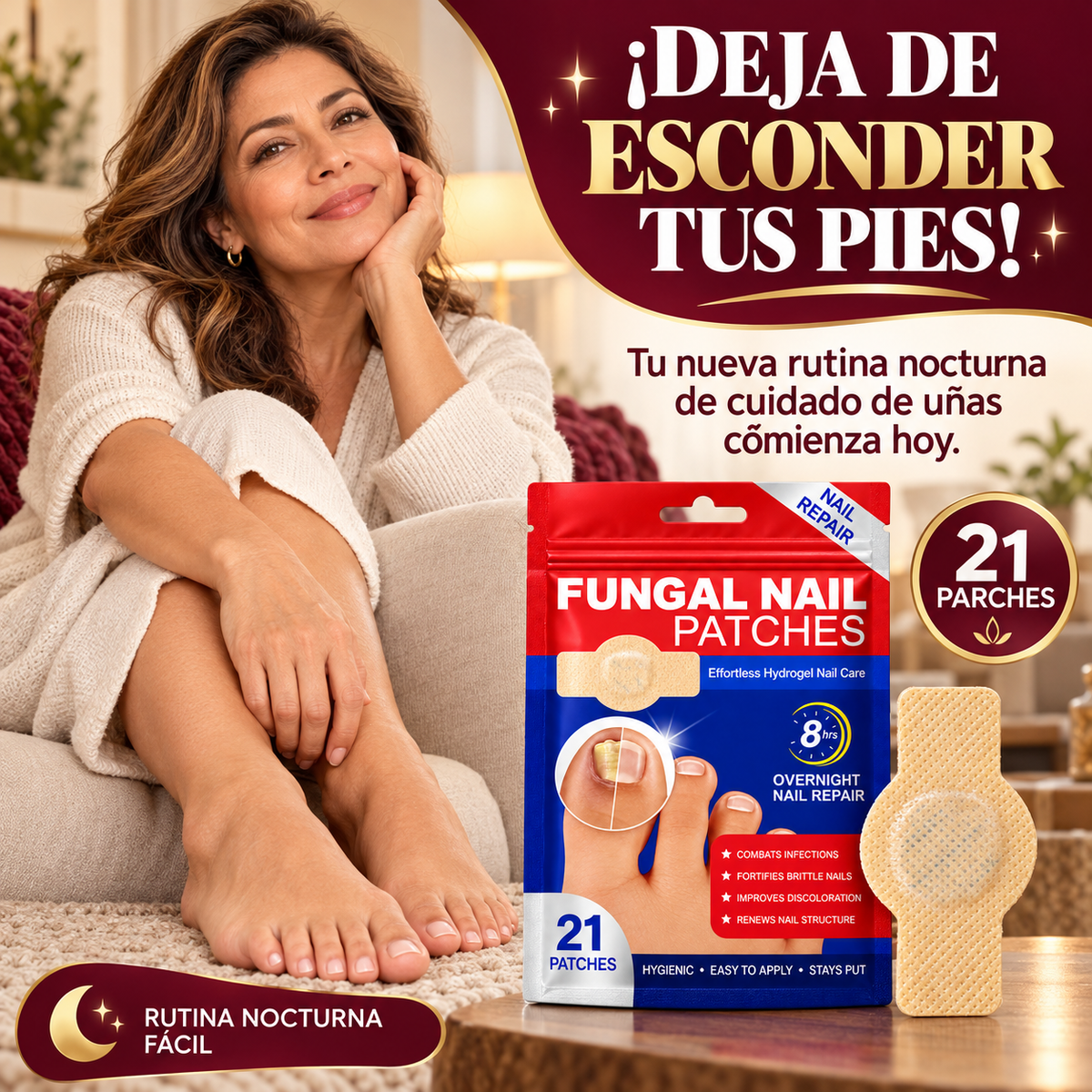 NailVive™ | Parches Nocturnos para la Restauración de Uñas Dañadas