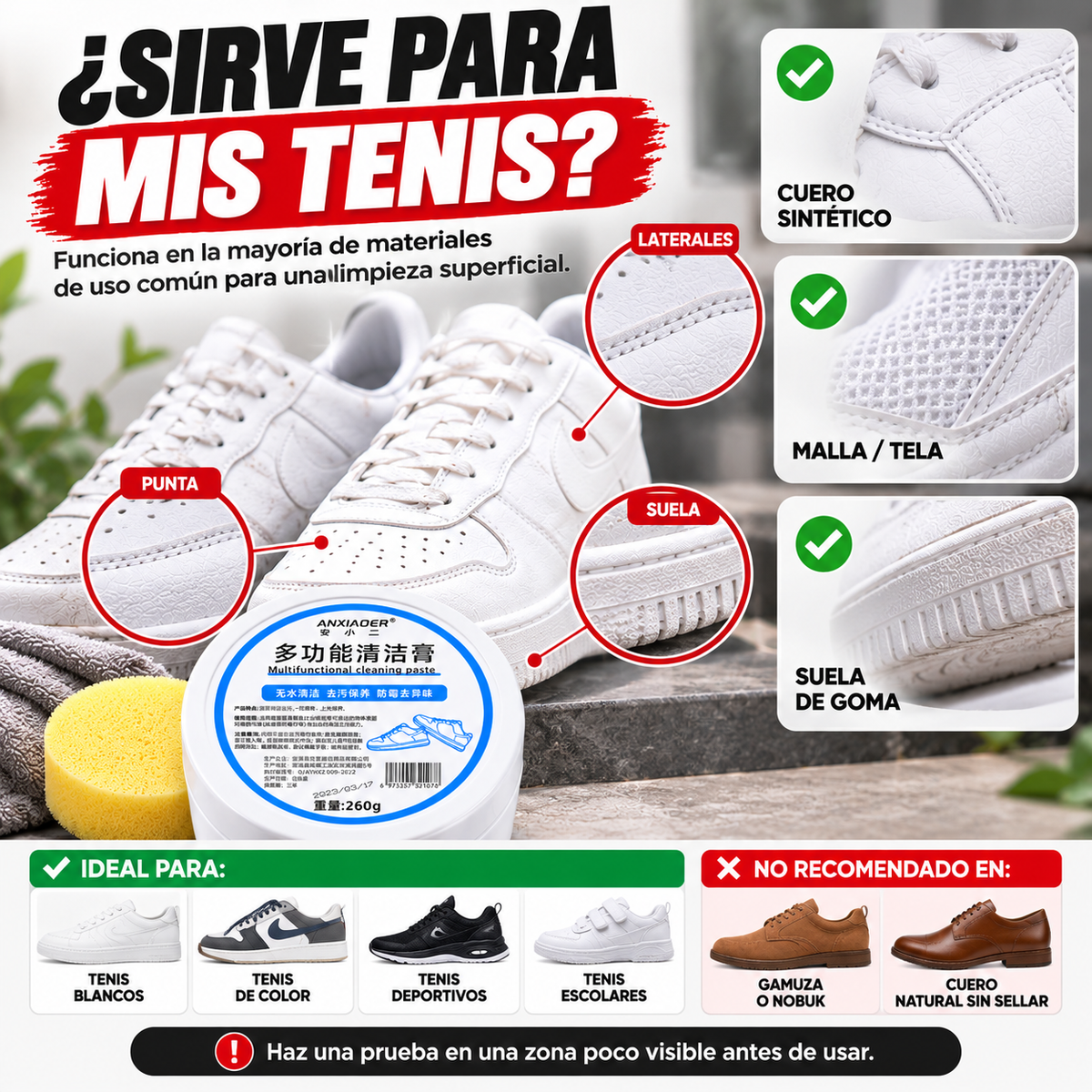 TenisClean™ | Crema Limpiadora de Tenis 260 g