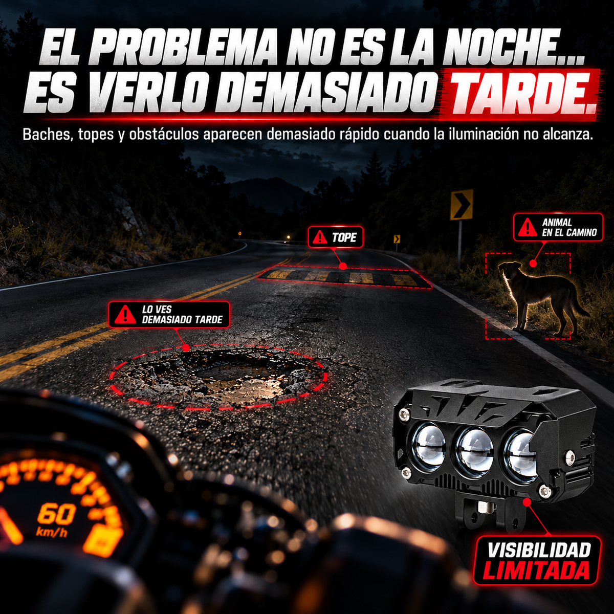 RaptorBeam™ | Faro LED Triple Lente de Alta Potencia