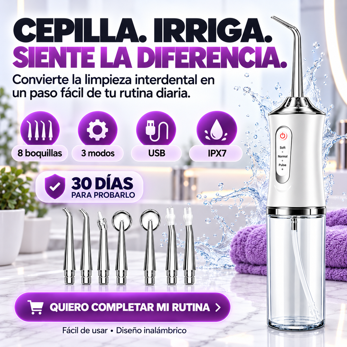 Oralyn™ — Irrigador Bucal 360° de Limpieza Profunda