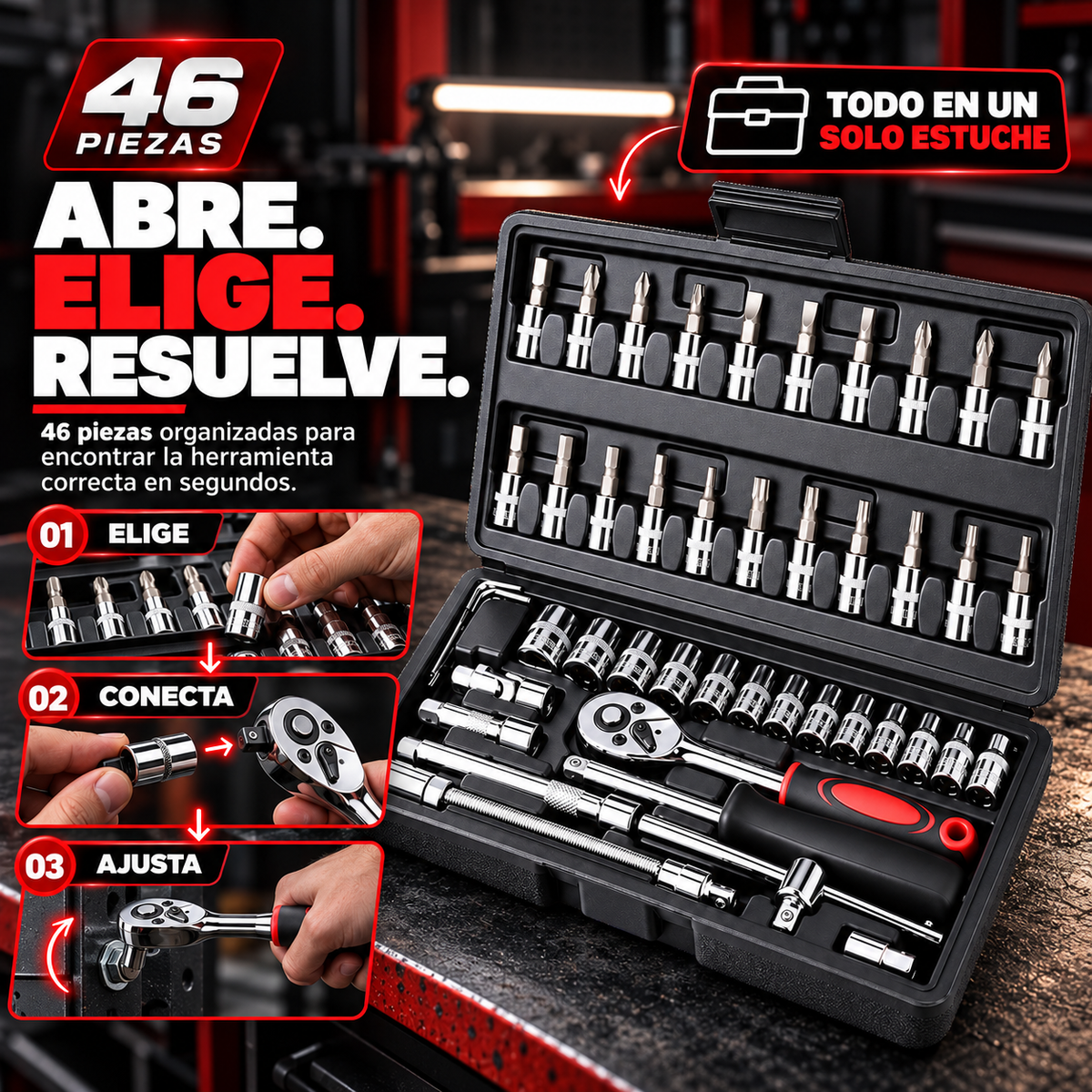 MecaMax™ 46 | Kit Completo de Herramientas