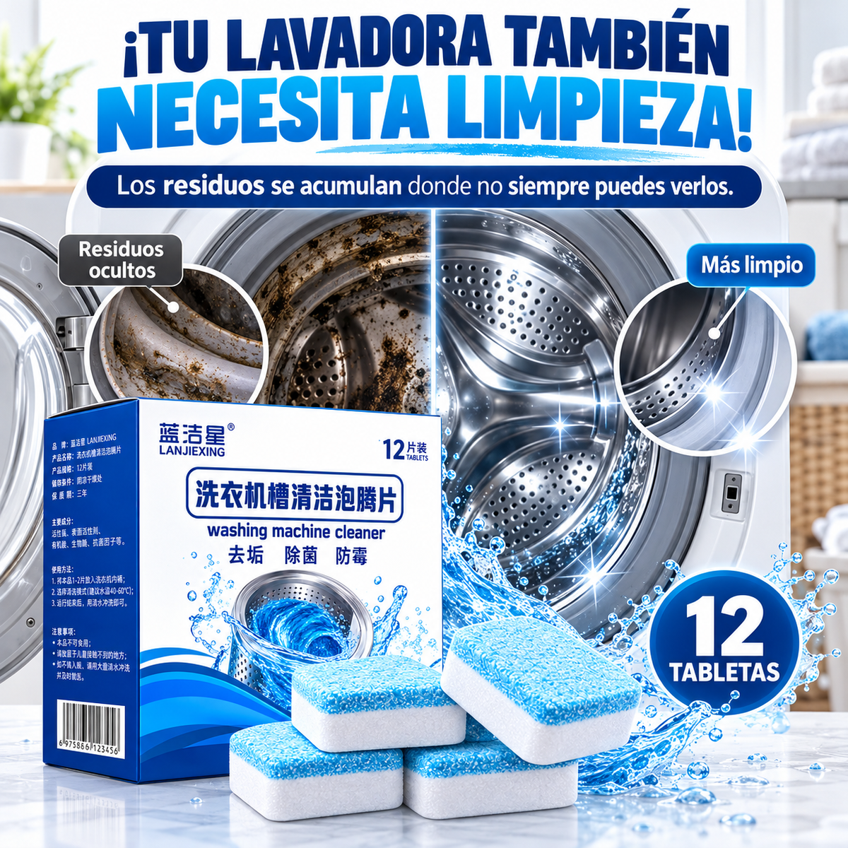 LavaFresh™ | Tabletas Efervescentes de Limpieza Profunda para Lavadoras 🧺✨  Copiar nombre