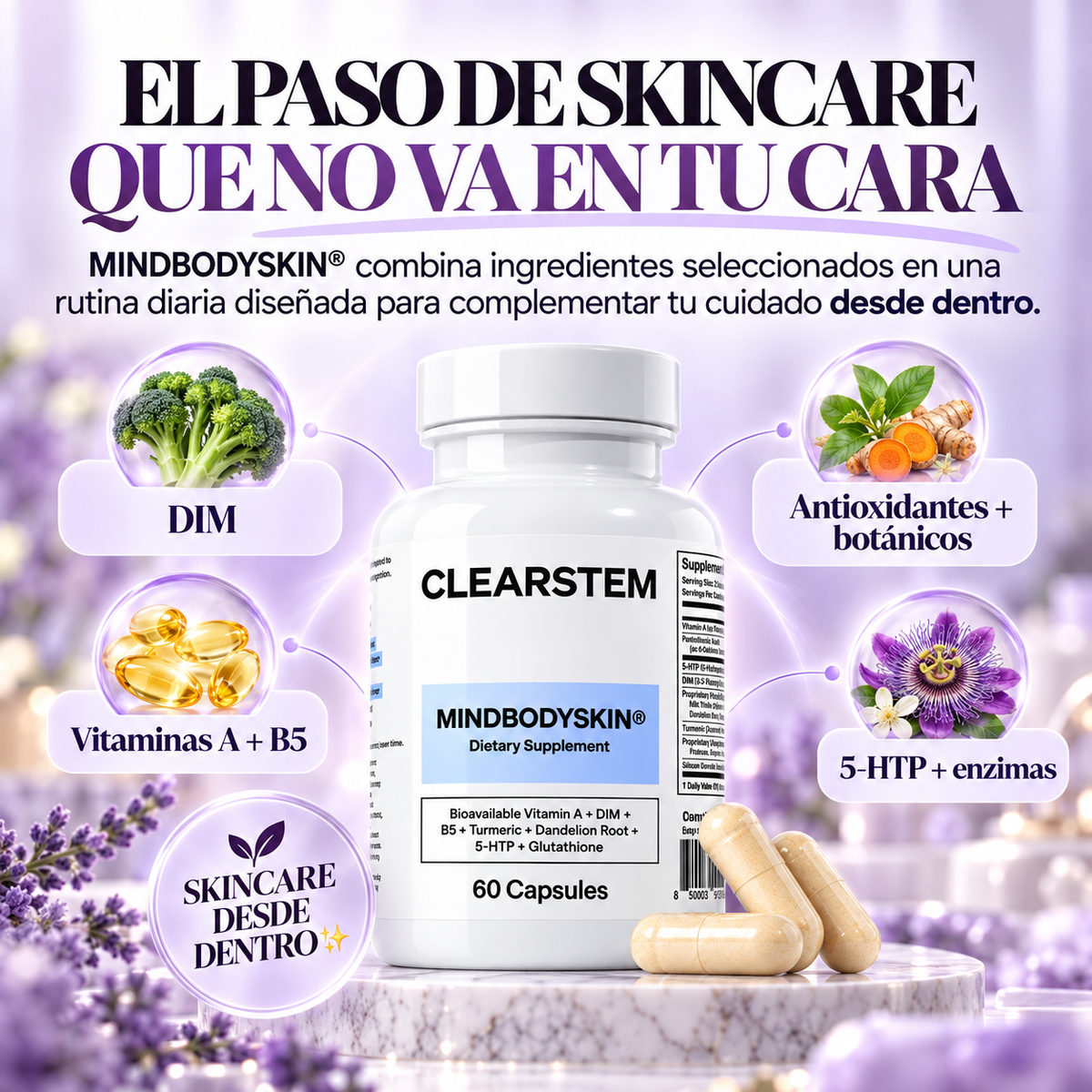 CLEARSTEM MINDBODYSKIN® | Rutina Premium de Skincare Desde Dentro