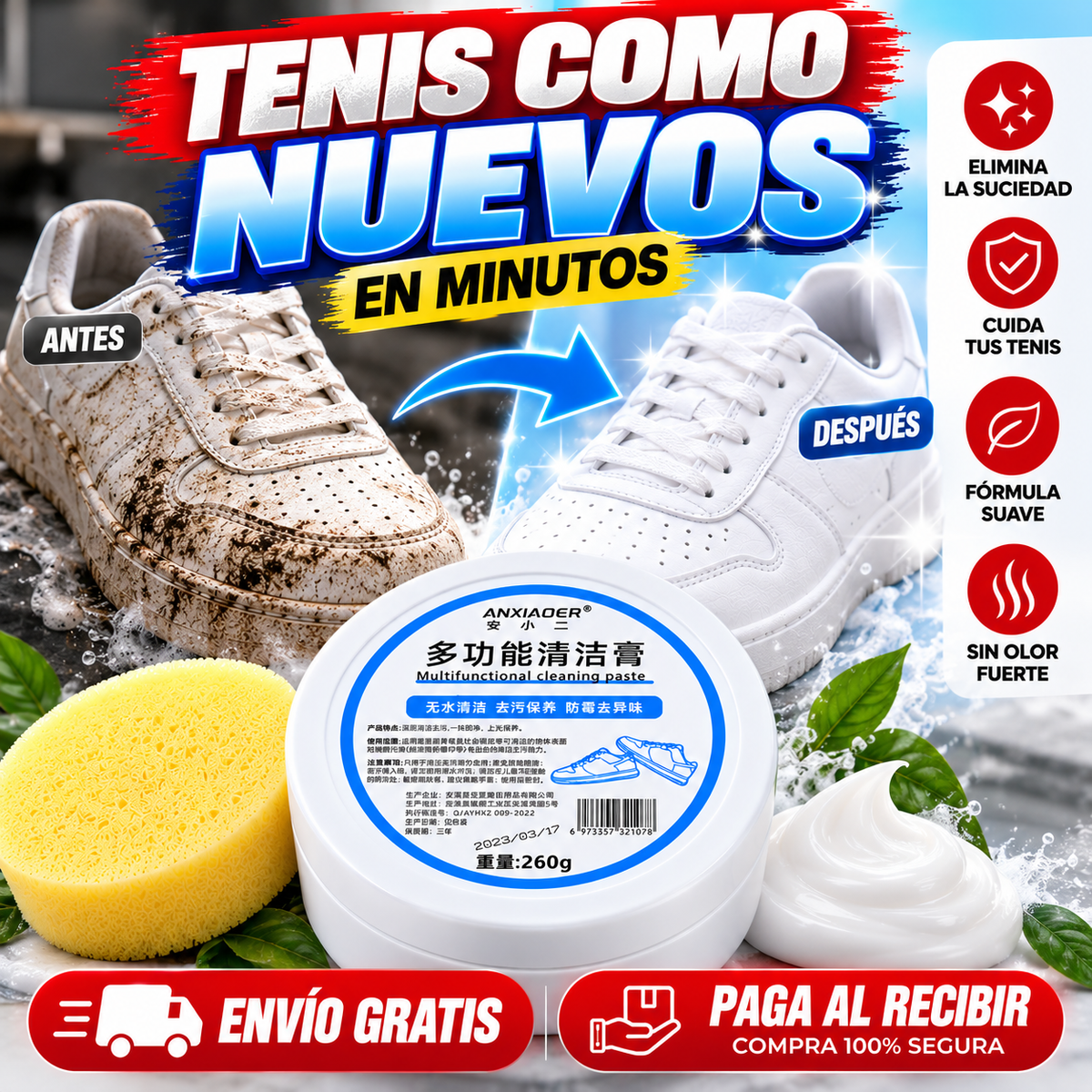 TenisClean™ | Crema Limpiadora de Tenis 260 g
